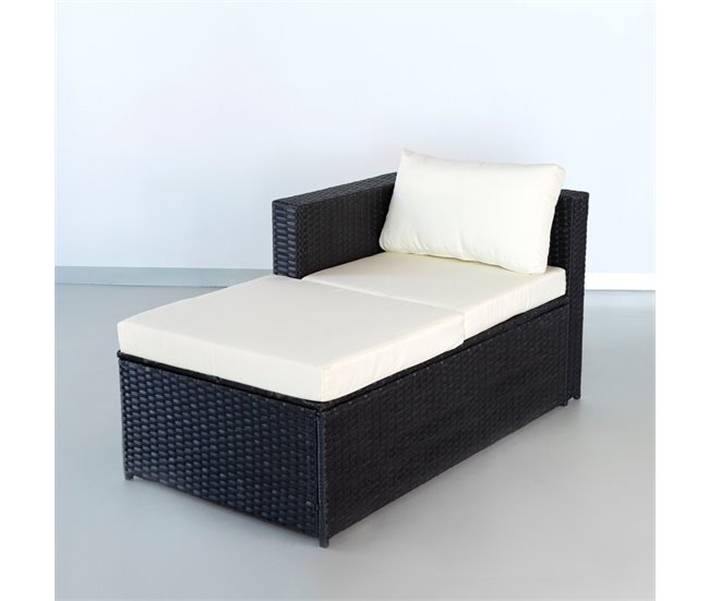 Conjunto de móveis de terraço e jardim vime c/sofá modular e mesa Aktive Antracite