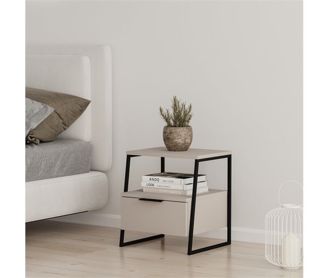 Mesa de cabeceira VELIA 50x45x40cm Creme