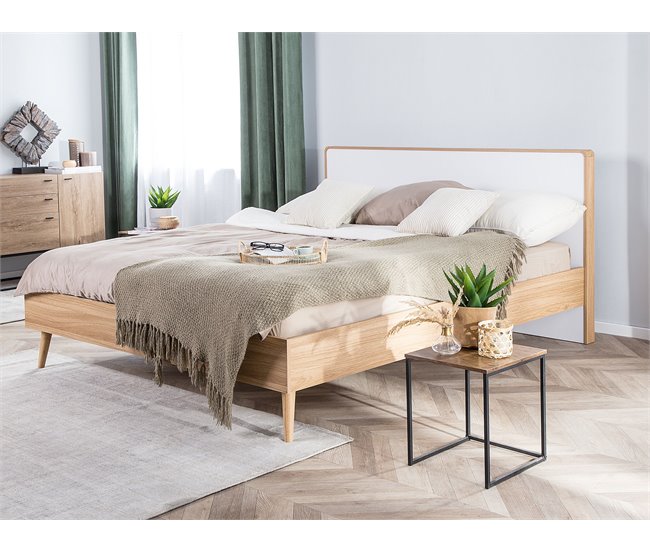 Beliani Cama com estrado MDF SERRIS 148x215 Castanho