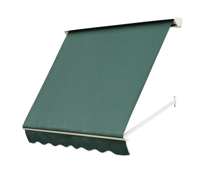 Toldo Manual Retrátil Aluminio e Poliéster Outsunny 180x70 Verde