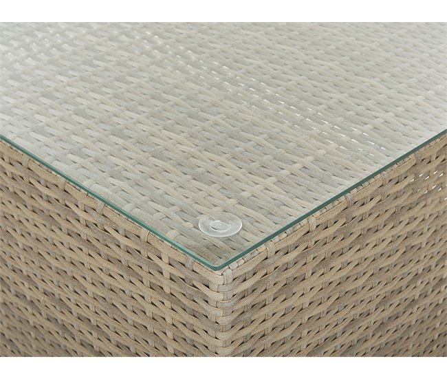 Beliani Conjunto lounge Ratan sintético MAESTRO Branco/ Bege