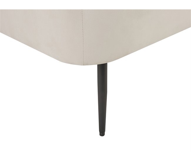 Beliani Chaise longue versão à esquerda Veludo ARCEY Branco