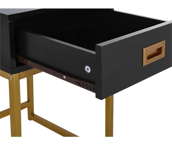 Beliani Mesa auxiliar LARGO 40x40 Preto