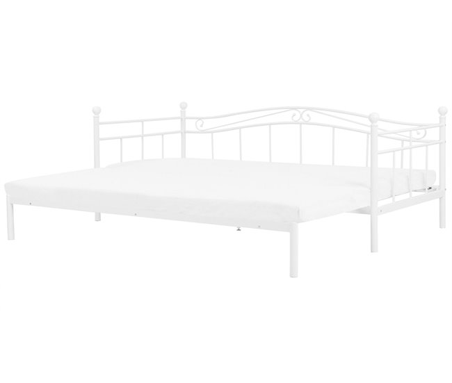 Beliani Cama nido Acero TULLE 92x209 Branco