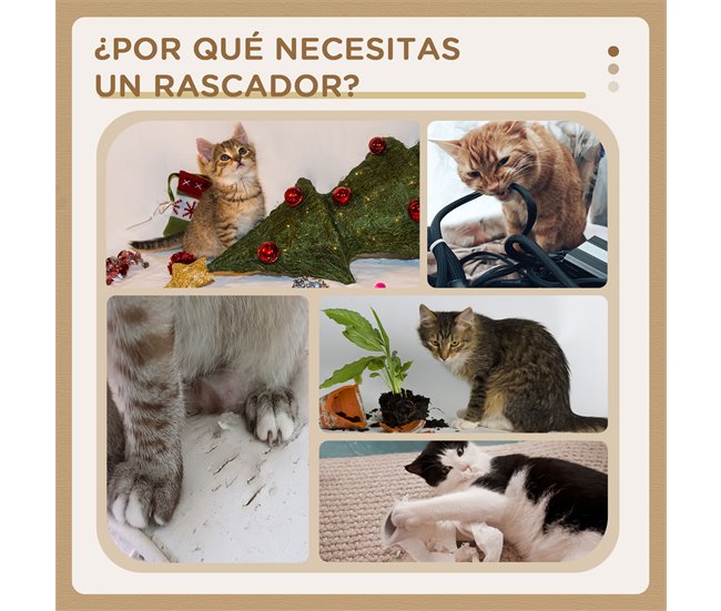 Arranhador para Gatos Melamina de Madeira, Juta e Poliéster Amarelo
