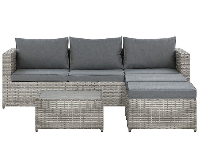 Beliani Conjunto lounge SABBIA Cinza Claro