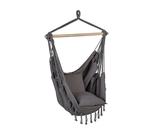 Beliani Sillón colgante BONEA Cinza