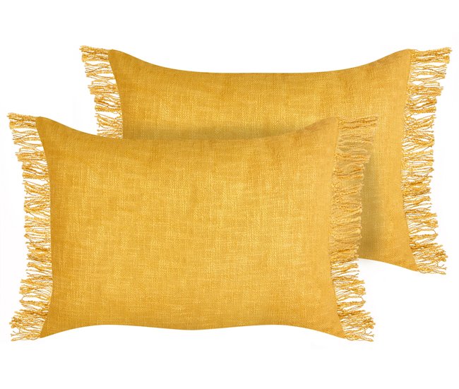Beliani Almofada decorativa MABA Amarelo