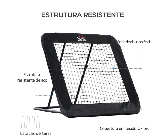 Rede de Rebote Aço, PE e Tecido Oxford HOMCOM Preto