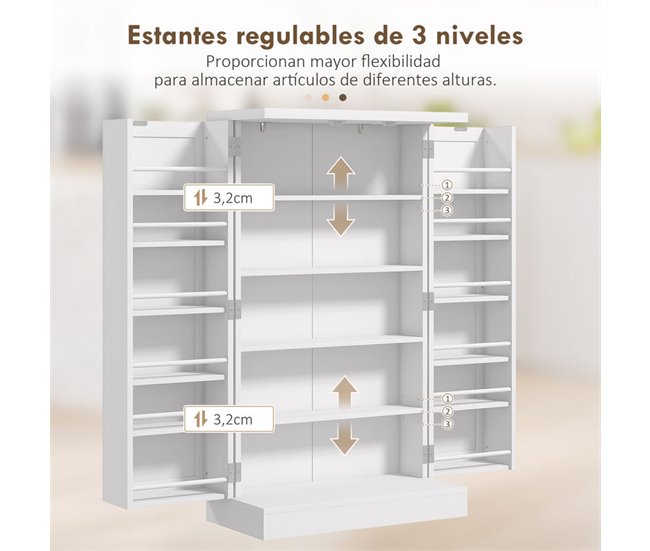 Armário de Cozinha MDF HOMCOM, casa - cozinha Branco