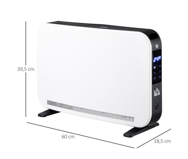 Aquecedor Elétrico Aço, Plástico HOMCOM Branco