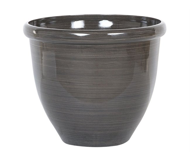 Beliani Conjunto de 2 vasos para plantas TESALIA Castanho