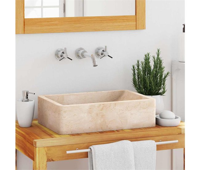 Lavatório - Lavabo - Pia de banheiro Creme