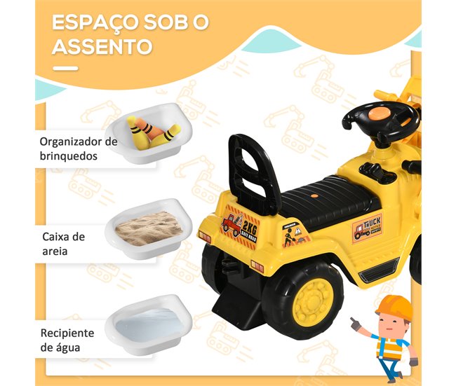 Carro Andador PP, ABS HOMCOM Amarelo
