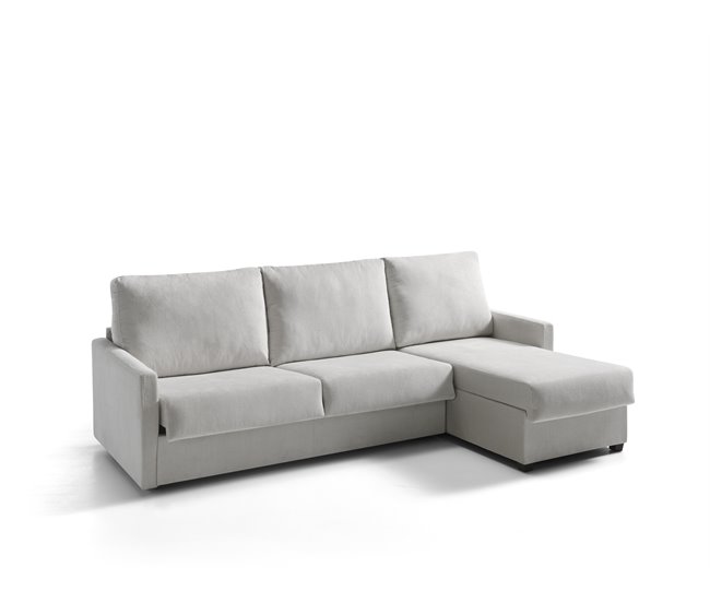Chaise longue com cama AVA reversível 3 lugares cinza Cinza