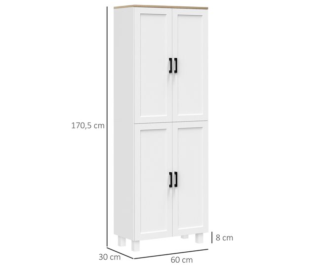 Armário de Cozinha Melamina de Madeira HOMCOM 60 Branco