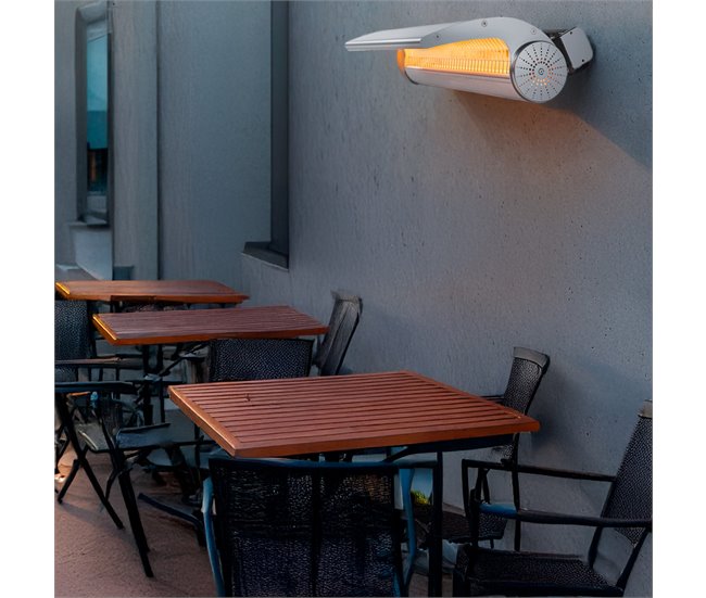 Aquecedor De Parede Com Tela Reflectora ESTEPONA Cinza