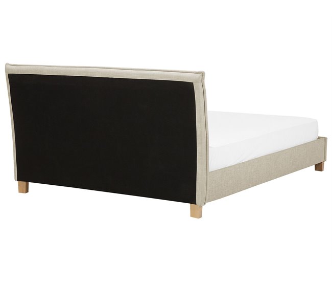 Beliani Cama com estrado Poliéster SENNEZ 195x216 Bege