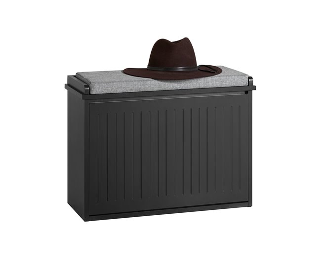 Banco de sapatos com 1 aba SoBuy FSR98-SCH 62 Preto