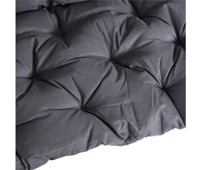 Almofada para Banco com Encosto Poliéster e Algodão Outsunny 150x98 Cinza