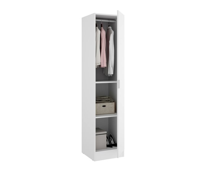 Armário multiuso com 1 porta efeito madeira 41 Branco
