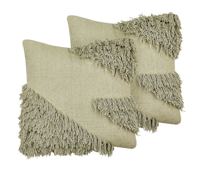 Beliani Almofada decorativa SOURWOOD 45x45 Bege