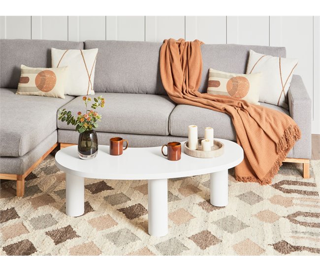 Beliani Mesa de centro AUBURN 112x46 Branco