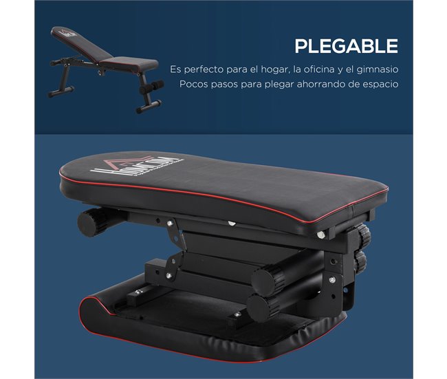 Banco Tubo de aço, PU HOMCOM, desportos e lazer - musculação Preto