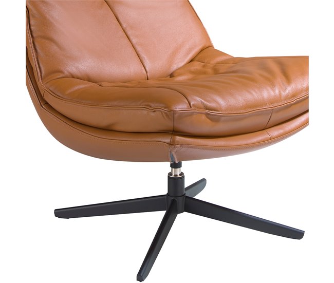 ANGEL CERDA Poltrona giratório em pele castanha Nogal