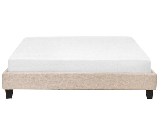 Beliani Cama com estrado Poliéster ROANNE 169x211 Bege