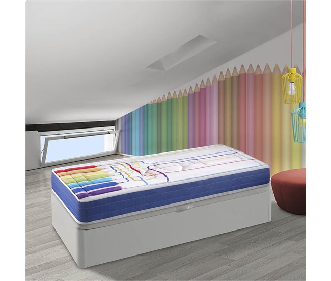 Colchão enrolado de espuma SCHOOL 90x180cm Azul