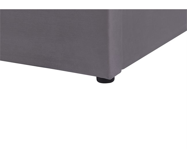 Beliani Cama com armazenamento Veludo LUBBON 170x217 Cinza