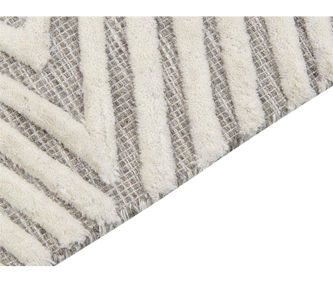 Beliani Entrelaçado GOKSUN 80x150 Branco/ Bege