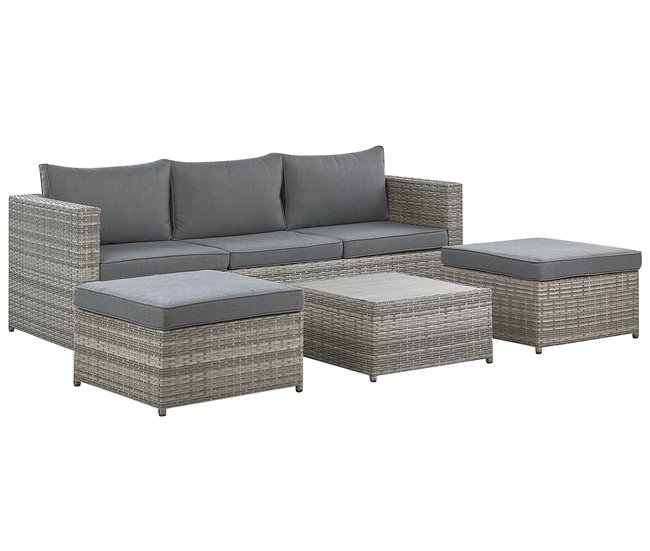 Beliani Conjunto lounge SABBIA Cinza Claro