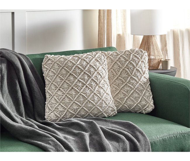 Beliani Almofada decorativa KIZKALESI Bege