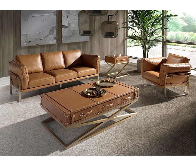 Poltrona de couro Camel Camel