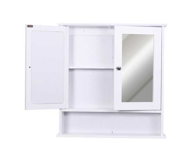 Armário de parede MDF espelho de vidro kleankin 56 Branco