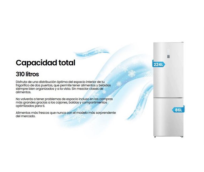 Frigorífico combinado INFINITON FGC-310C88BEK, 310 l Branco