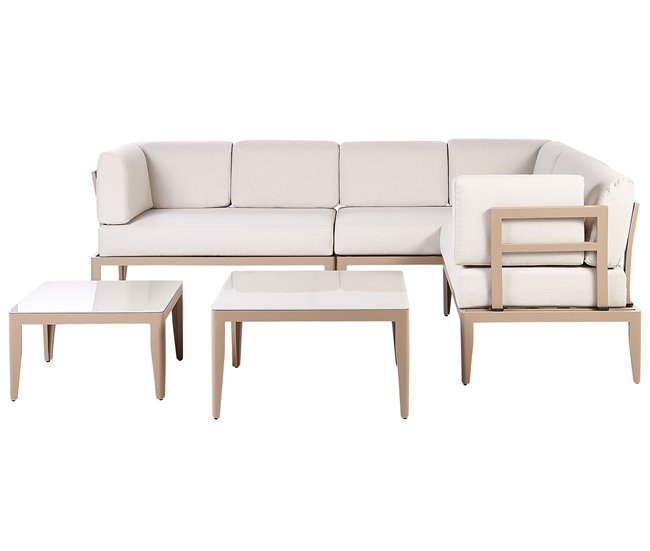 Beliani Conjunto lounge RIMA III Areia
