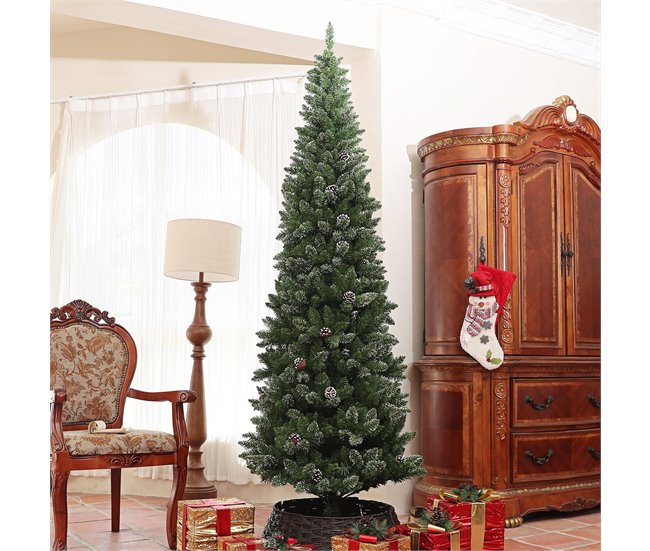 Árvore de Natal Plástico e Aço HOMCOM, casa - natal Verde