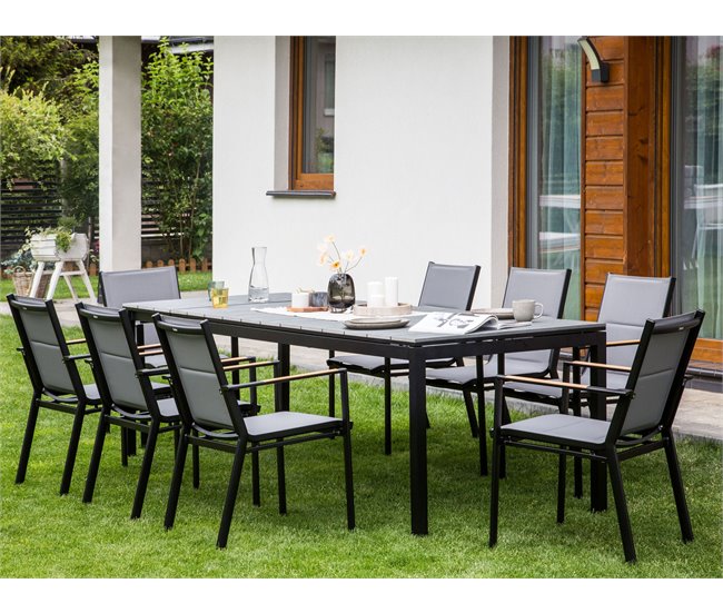 Beliani Mesa extensível TOFANE 198x90 Cinza