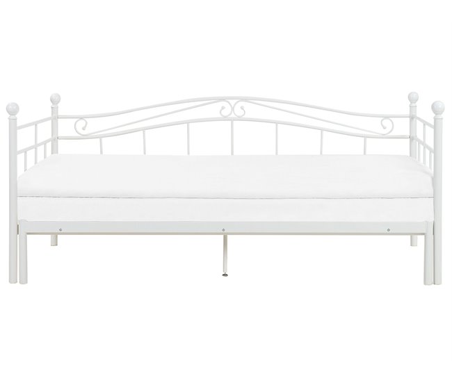 Beliani Cama nido Acero TULLE 92x209 Branco