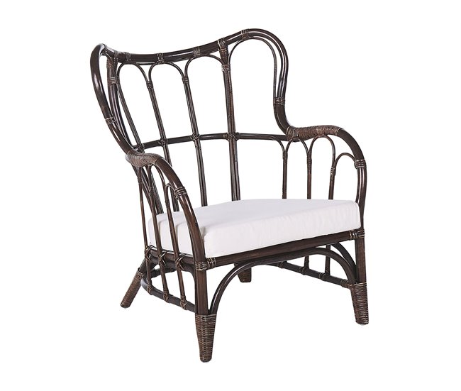 Beliani Conjunto lounge Rattan/vime BRINDISI Castanho