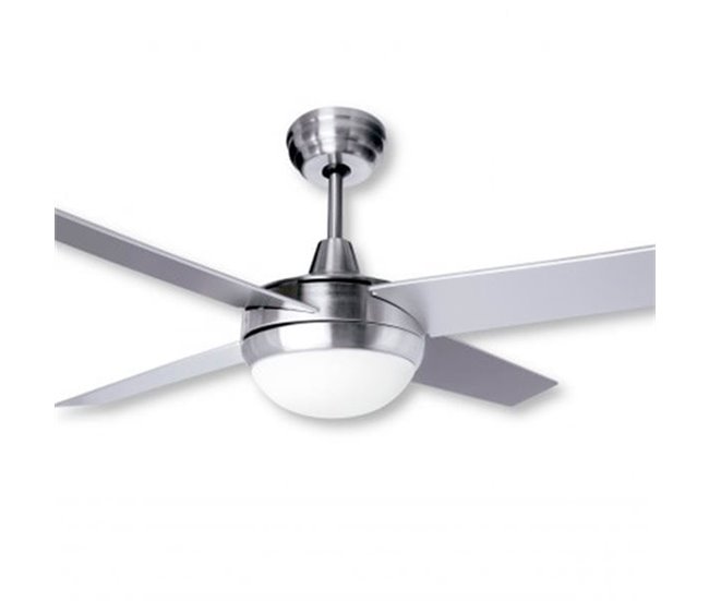 Ventilador de teto com luz  4 lâminas Dayron Prata