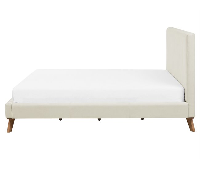 Beliani Cama com estrado Chenille TALENCE 177x218 Bege