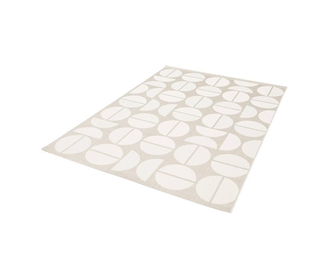 Tapete interior/exterior contemporâneo padrões geométricos 230x160 Bege