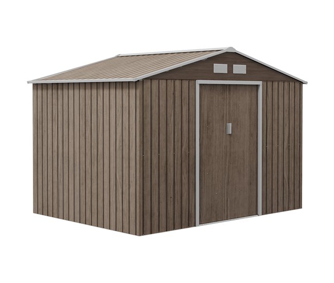 Abrigo de Jardim Aço Galvanizado e PP Outsunny Cinza