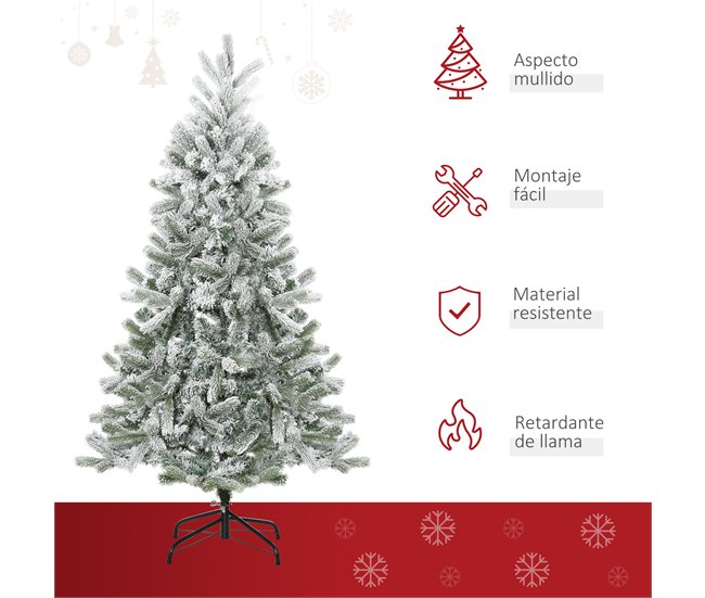 Árvore de Natal PVC, PE, Metal HOMCOM, casa - natal Multicor