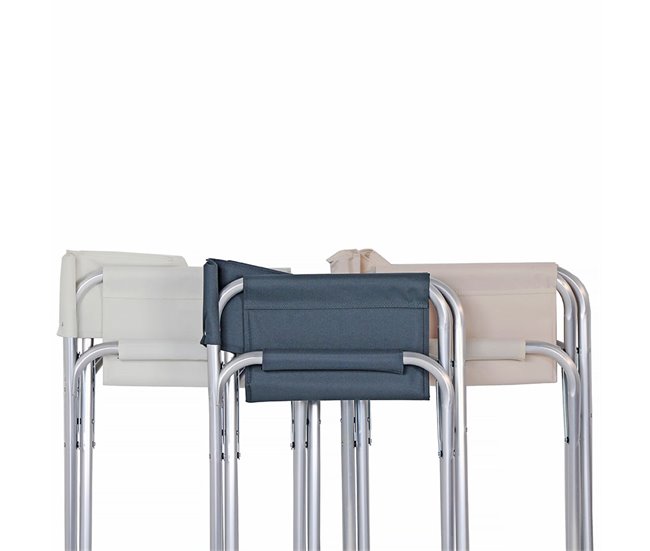 Conjunto de 2 cadeiras de diretor de jardim dobráveis Branco