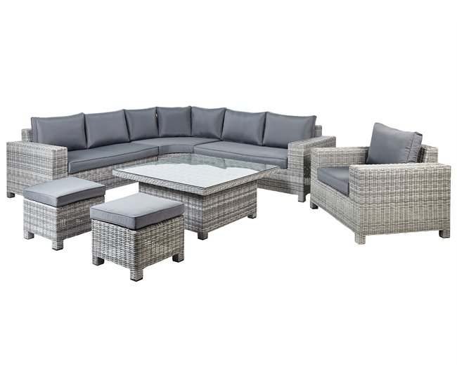 Beliani Conjunto lounge TEGLIO Cinza Escuro